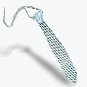 Y2K Rhinestone Tie Necklace Crystal Mesh Statement Silver Tone Festival‎ Jewelry